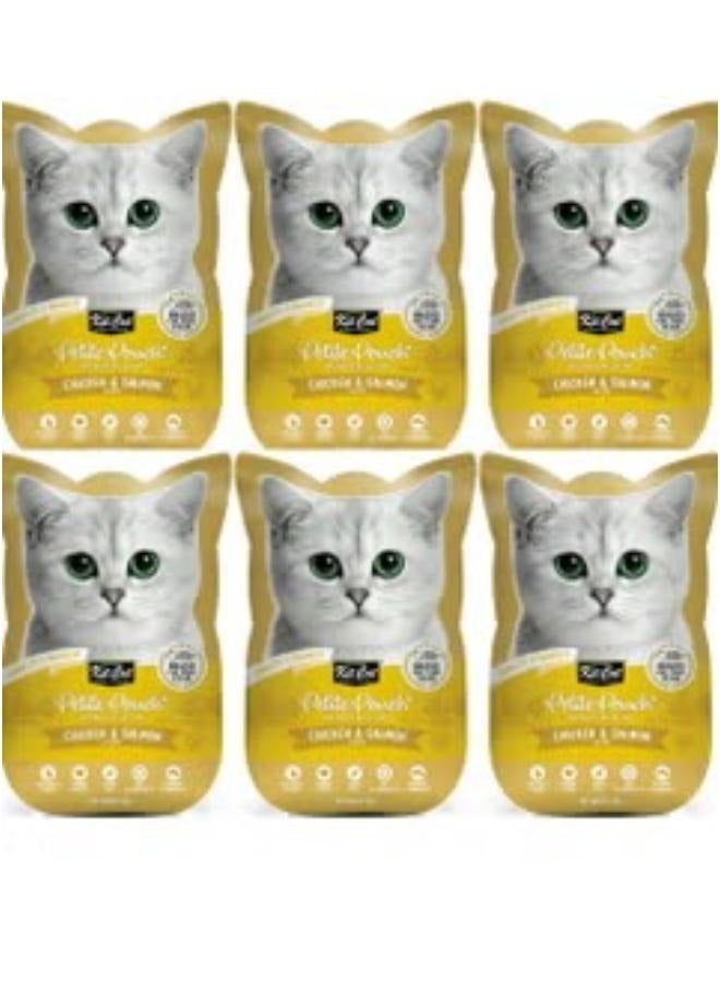 كيت كات طعام قطط رطب بنكهة الدجاج و السالمون للقطط البالغة 6 أكياس بوزن 70 جرام - Image 1