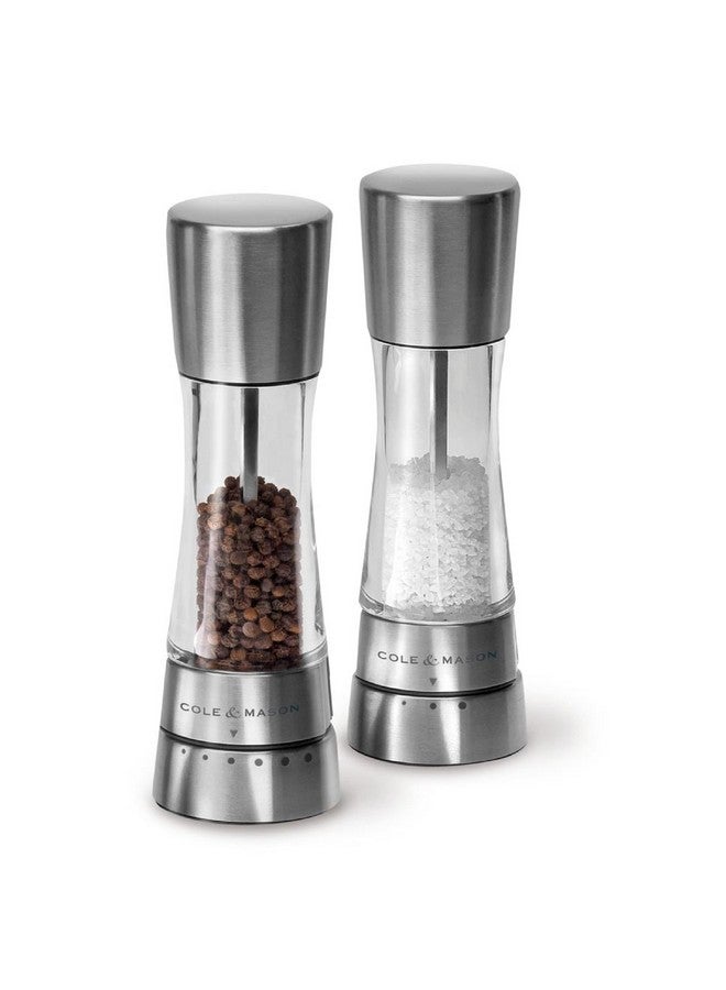 COLE & MASON Cole & Mason Derwent Grinder Set - Precision Mechanisms and Sea Salt and Peppercorns - Derwent Salt and Pepper, Stainless Steel  - Image 1
