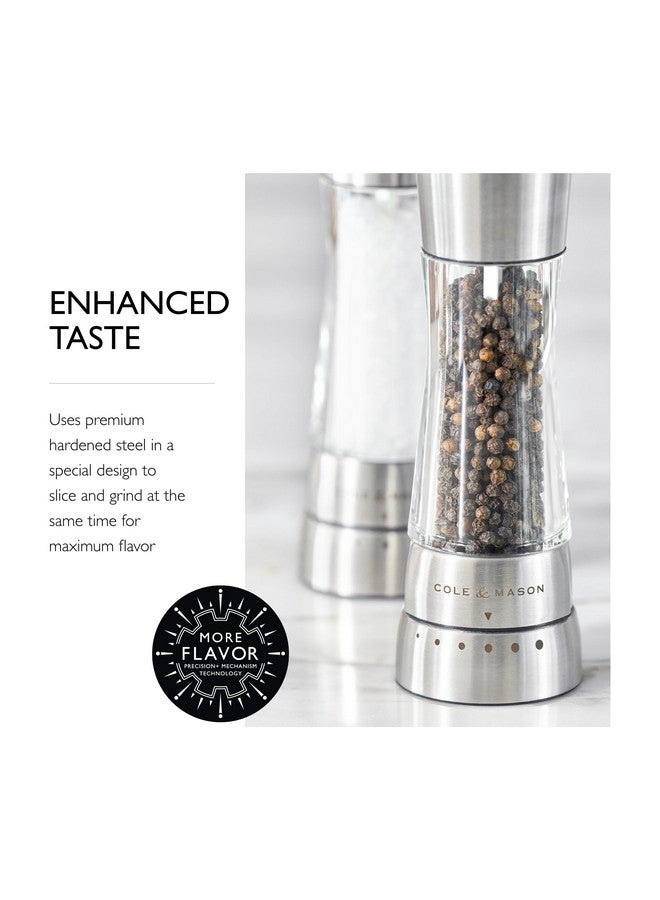 COLE & MASON Cole & Mason Derwent Grinder Set - Precision Mechanisms and Sea Salt and Peppercorns - Derwent Salt and Pepper, Stainless Steel  - Image 4