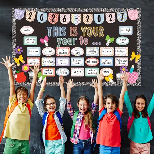 Polaxium Composition Notebooks Classroom Bulletin Board Set This is Your Year Classroom Decoration Inspirational Welcome Back to School for School Office Chalkboard Wall Door Learning Activities Decor Supplies - Image 5