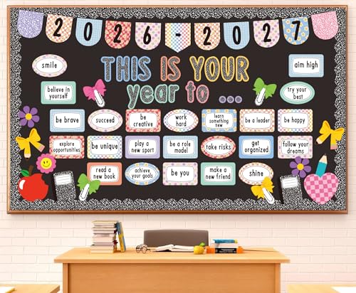Polaxium Composition Notebooks Classroom Bulletin Board Set This is Your Year Classroom Decoration Inspirational Welcome Back to School for School Office Chalkboard Wall Door Learning Activities Decor Supplies - Image 2