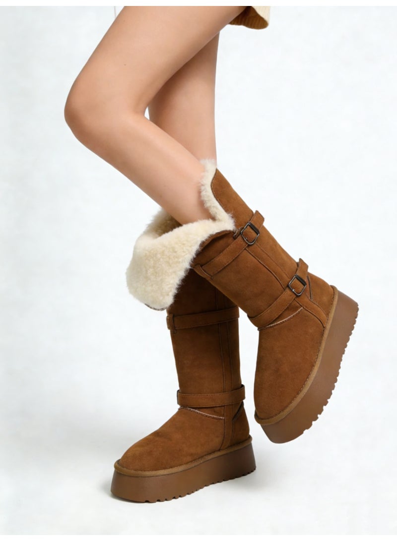 Beauenty Women's platform snow boots for winter - Image 4