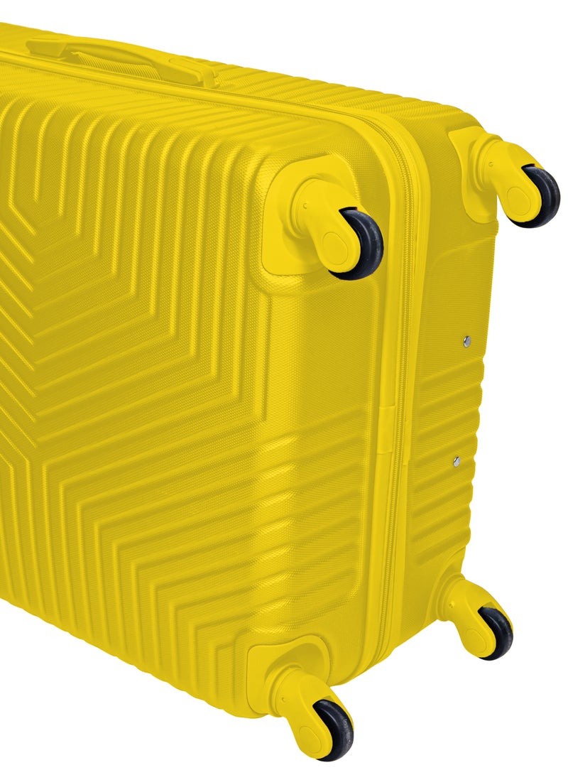 TRAVEL WAY TrekKit Lightweight Luggage Set of 3 Bag - 3 Sizes Hardshell Suitcase Spinner Luggage for Travel | ABS Luggage with 4 Spinner Wheels (Yellow, Set of 3)  - Image 5