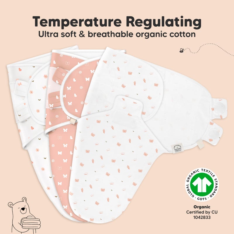 KeaBabies 3-Pack Organic Baby Swaddle Sleep Sacks - Swaddles for Newborns, Infant 0-3 Months, Baby Girls, Boys, Soft & Snug Newborn Sleep Sack, Nursery Swaddling Blankets (Butterflies) - Image 4