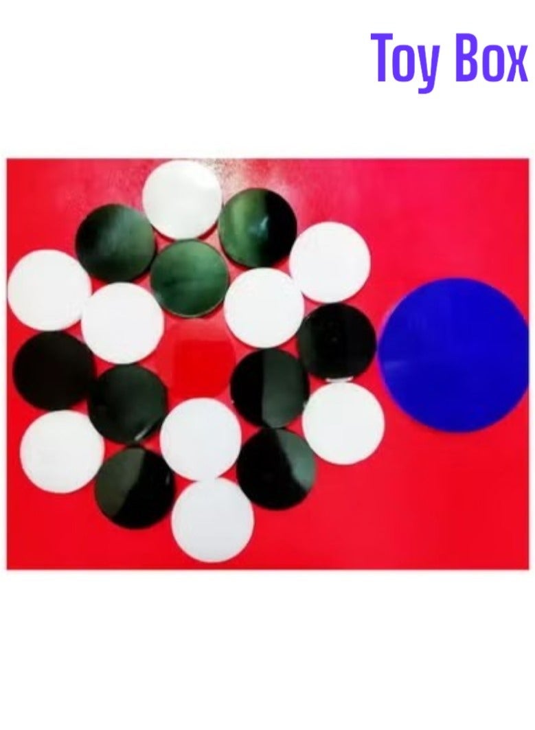 Toy Box 20-Piece Multicolour Acrylic Coins Set For Carrom Board Game With Striker - Image 1