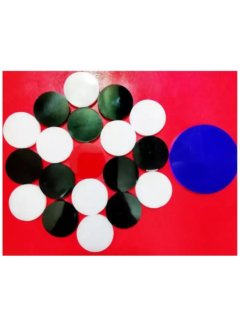 HIMCO 20-Piece Multicolour Acrylic Coins Set For Carrom Board Game With Striker - Image 1