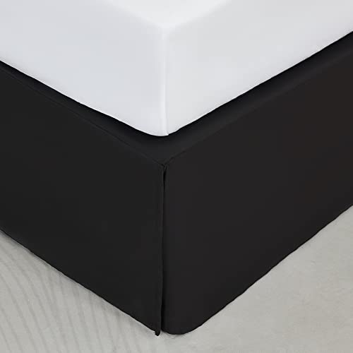 Sonive SONIVE Queen Bed Skirt15 Drop Pleated Dust RuffleClassic Tailored Easy Fit Brushed Microfiber Skirts Hotel Quality Shrinkage  Fade Resistant Black 