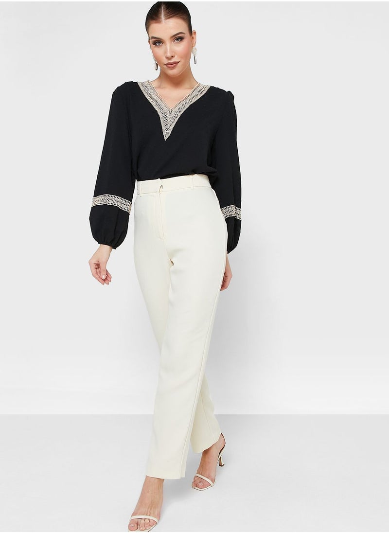 ELLA - Lace Insert Blouse - Image 1