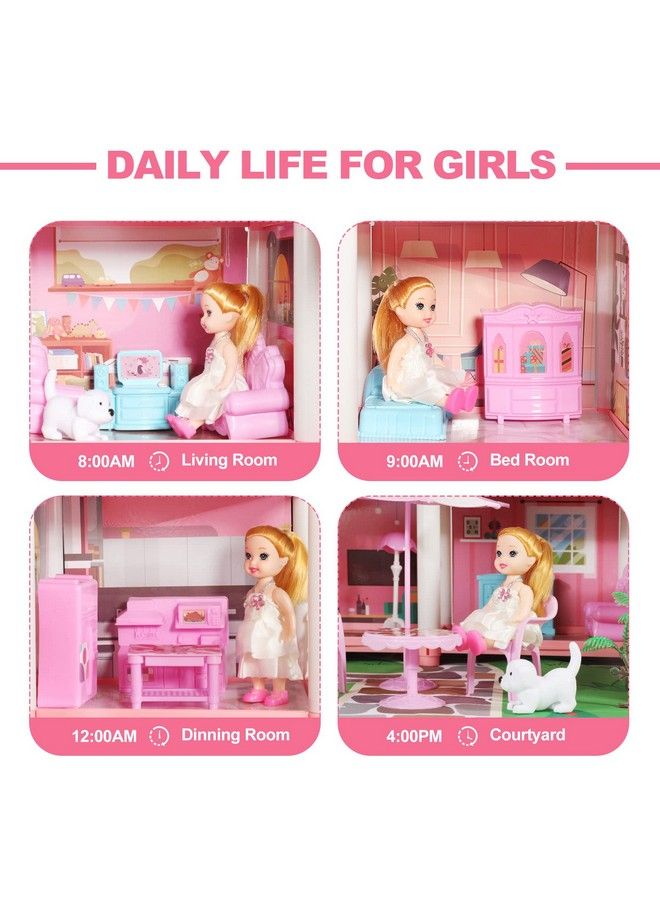 Love Life مجموعة بيت الدمى للفتيات - بيت الأميرة مع أثاث الدمى و 11 غرفة - لعبة تخيلية منزل الأحلام مع شريط ضوء للأطفال - مجموعة ألعاب بناء الدمى هدية للأعمار من 3 إلى 6 سنوات وما فوق - Image 5