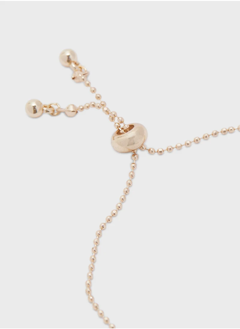 Ginger Floral Pearl Charm Bracelet