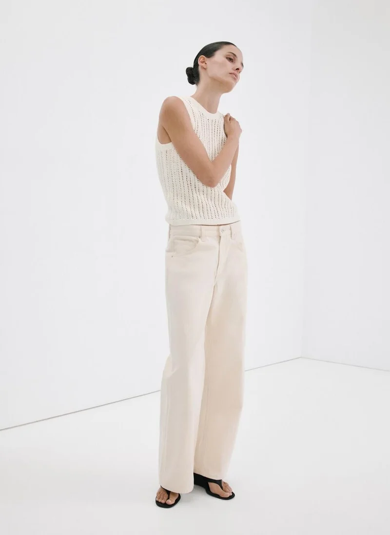 مانجو Openwork knit top