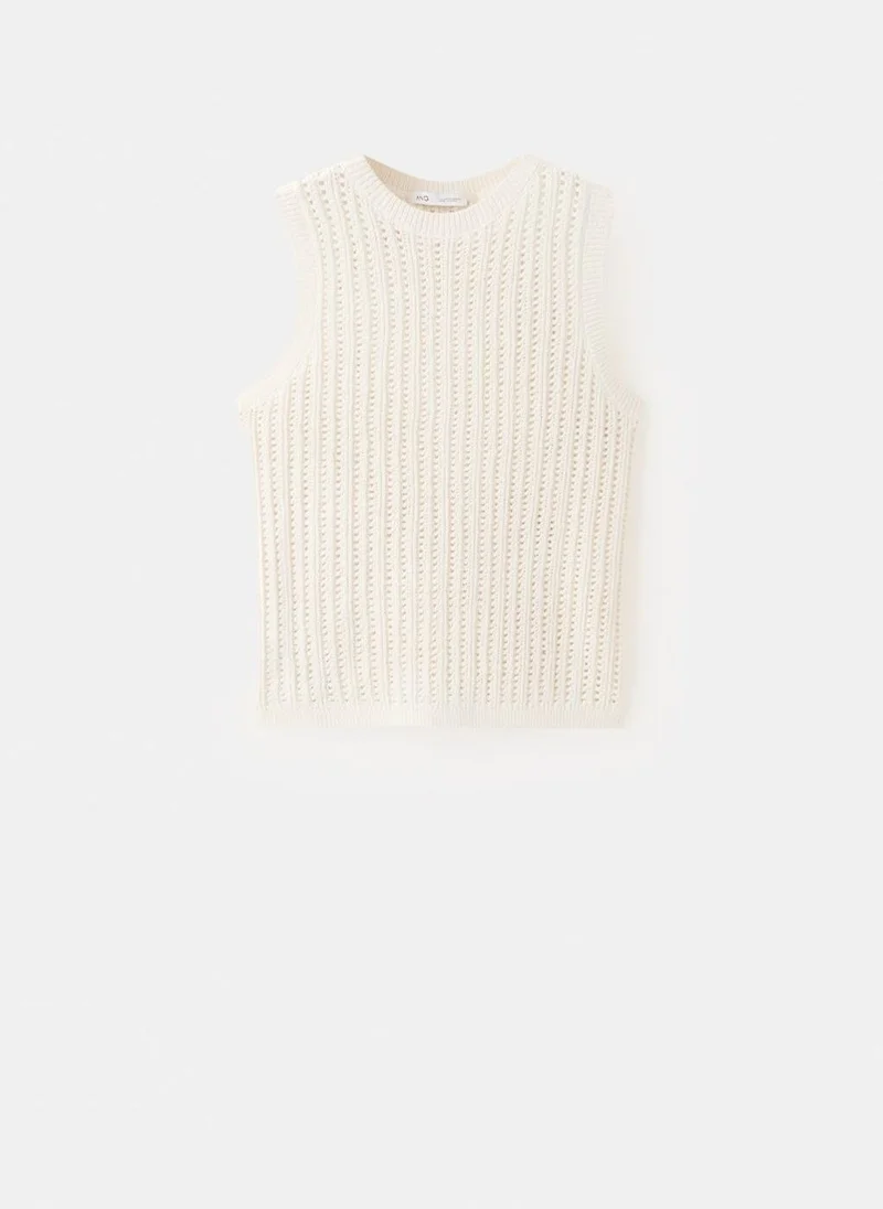 مانجو Openwork knit top
