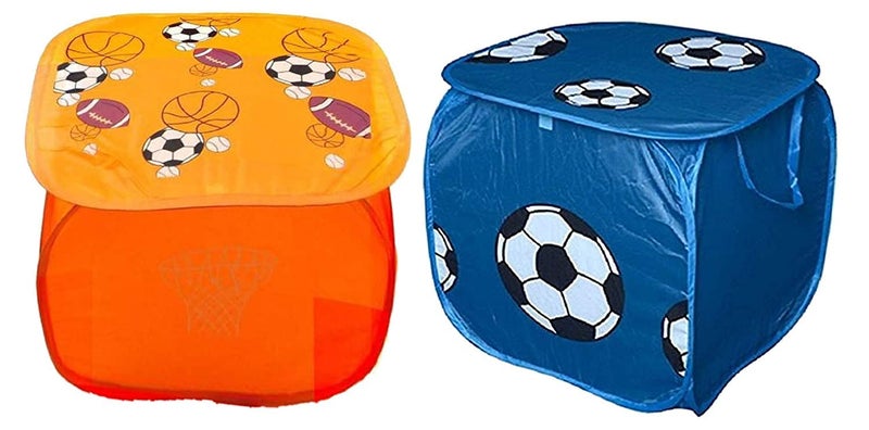 Kuber Industries Heart Home Polyester 2 Piece Square Laundry Bag/Basket (Multi)- CTHH22536