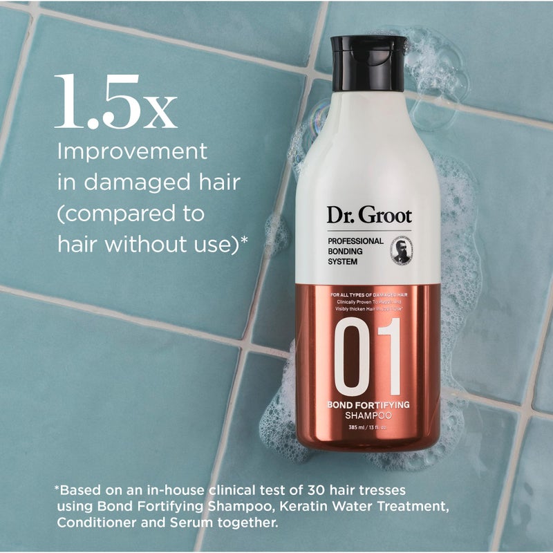 Dr.Groot Dr. Groot Bond Fortifying Shampoo, With Keratin & Silk Protein, Clinically Proven to Visibly Repair and Thicken Dry, Thin or Damaged Hair, glass hair, Korean Hair Care Professional Bonding System - Image 2