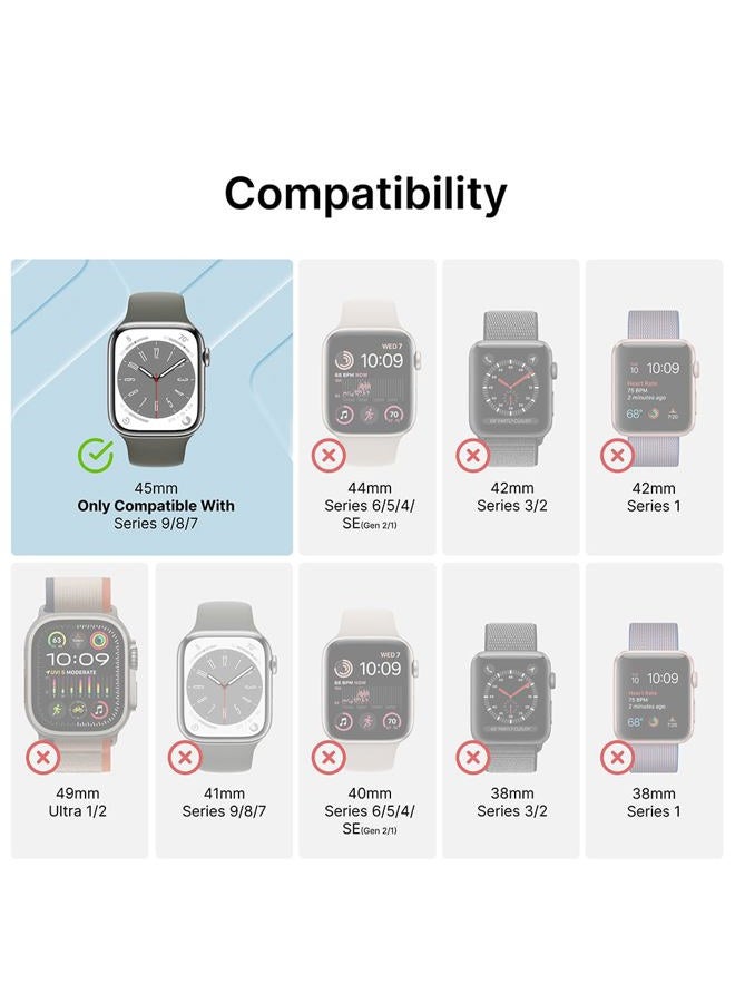 Catalyst Waterproof Case for Apple Watch Series 9/8/7 45mm - Silicone Band, Waterproof up to 330ft, Shockproof Against Shocks & Drops up to 6.6ft - Microfiber Cloth Included - Image 2