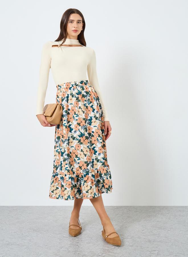 Take Two Beige Long Sleeve Cutout Top - Image 2