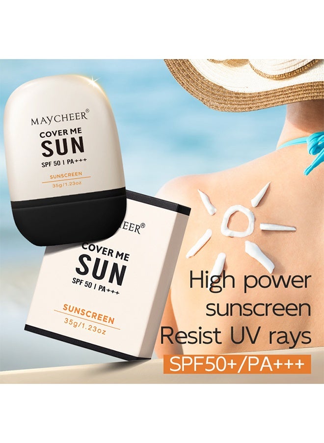 MAYCHEER Cover Me Sun SPF 50 | PA+++ Sunscreen, High Protection Lightweight Sun Cream, Oil-Control Non-Greasy UV Defense for Face & Body 35g - Image 2