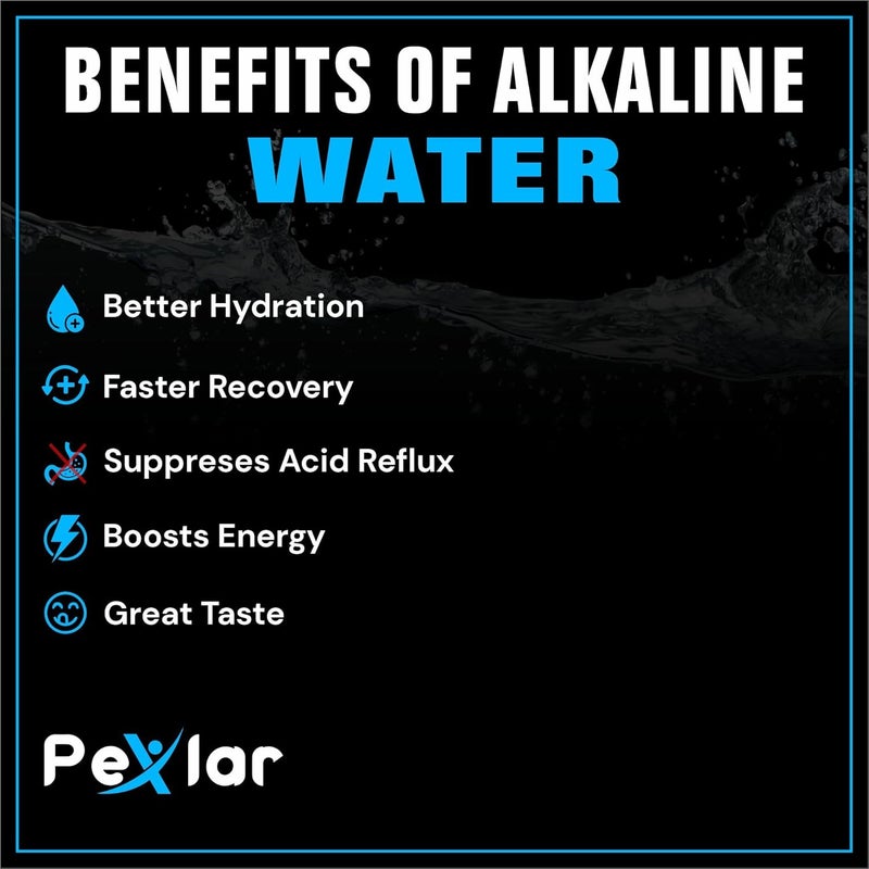 Pexlar Alkaline Water Filter Bottle Borosilicate Glass Alkaline Water Generator Black 500 ml - Image 3