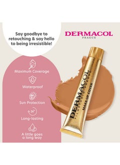 Dermacol Dermacol - Full Coverage Foundation, Liquid Makeup Matte Foundation with SPF 30, Waterproof Foundation for Oily Skin, Acne, & Under Eye Bags, Long-Lasting Makeup Products, 30g, Shade 224  - Image 5