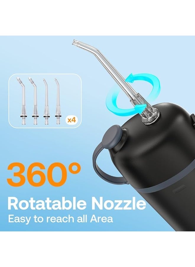 Bitvae P1 Portable Water Flosser for Teeth, Travel Water Flosser Teeth Picks, Cordless Mini Water Dental Flosser with Telescopic Water Tank, IPX7 Waterproof Rechargeable Oral Irrigator (Black) - Image 2