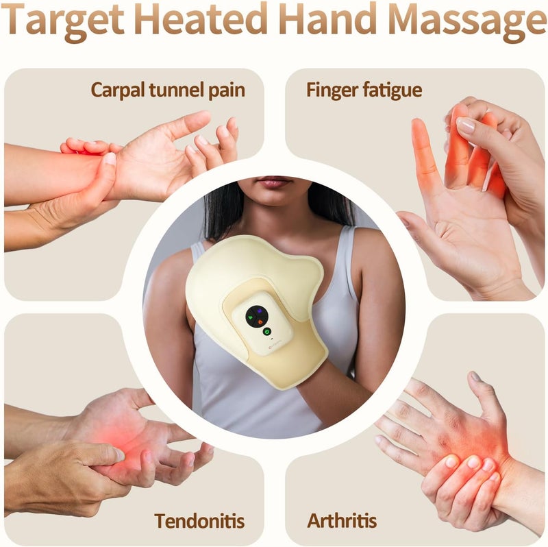 Comfytemp مدلك اليدين كومفيتمب مع ضغط حراري تدليك يد ساخن لمتلازمة النفق الرسغي والتهاب المفاصل مدلك معصم لاسلكي هدايا للأم - Image 2