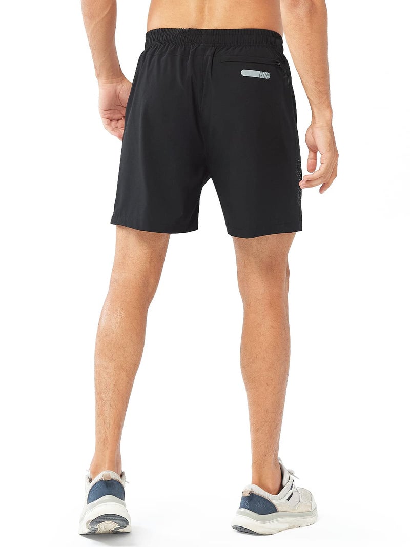NORTHYARD Men's Athletic Running Shorts Gym Workout Shorts 7"/ 9"/ 5" Quick Dry Lightweight Sports Basketball Exercise Tennis Exercise Black-5inch L - Image 2