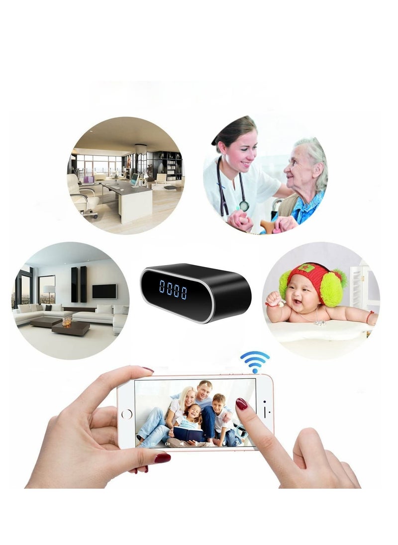 Generic - Hidden Camera Clock, HD 1080P WiFi Hidden Spy Alarm Clock Camera with Night Vision/Motion Detection/Loop Recording, Wireless Security Nanny Cam for Home and Office-Support iOS/Android No Audio - Image 1