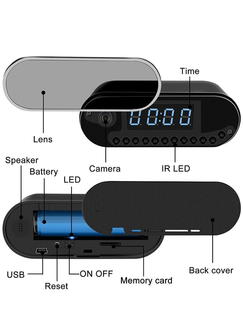 Generic - Hidden Camera Clock, HD 1080P WiFi Hidden Spy Alarm Clock Camera with Night Vision/Motion Detection/Loop Recording, Wireless Security Nanny Cam for Home and Office-Support iOS/Android No Audio - Image 1