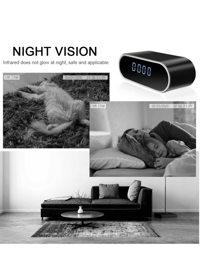 Generic - Hidden Camera Clock, HD 1080P WiFi Hidden Spy Alarm Clock Camera with Night Vision/Motion Detection/Loop Recording, Wireless Security Nanny Cam for Home and Office-Support iOS/Android No Audio - Image 1