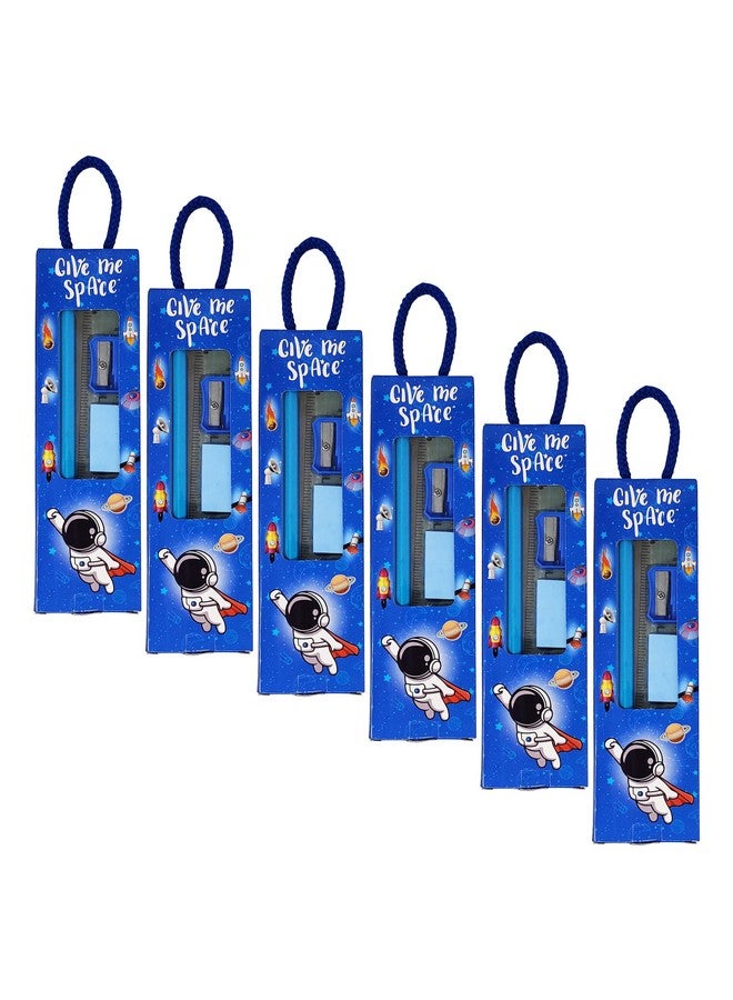 بارتيت مجموعة أدوات مكتبية متنوعة مطبوعة بمساحة من بارتيت، هدايا حفلات أعياد الميلاد، في صندوق فاخر للأطفال (عبوة من 6 قطع) - Image 1