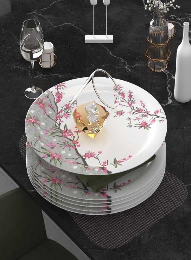 Castleite Piccolo Melamine Dinner Plates Set of 6 - Full Size 11', Break Resistant, Round Designer Plate for Eating or Serving in Home, Kitchen Use or Cafe, Stainless (Rouge Blush) - Image 1