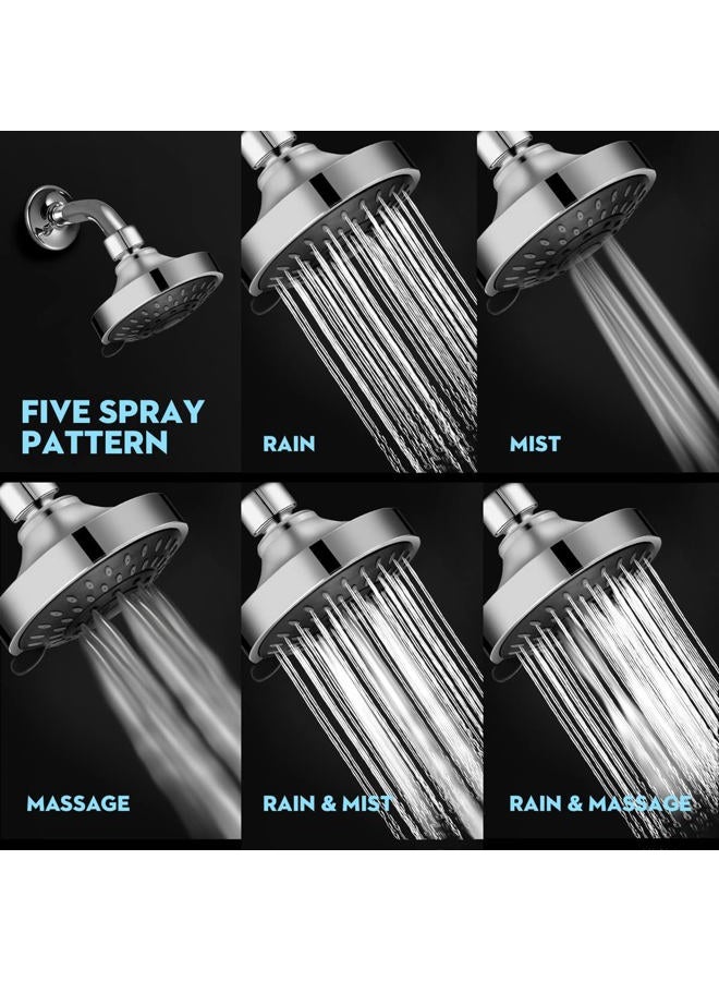 WarmSpray High Pressure Shower Head for Shower with 5 Settings High Flow Bath Showerhead - Image 2