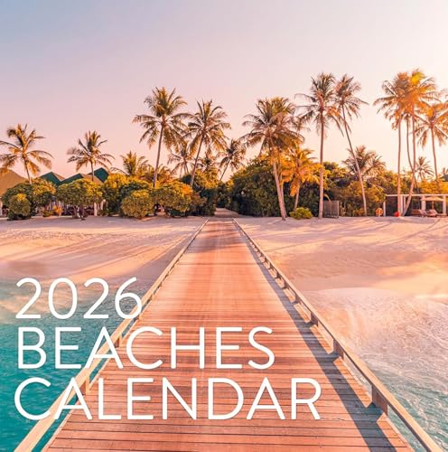 Eterna Goods 2026 Beaches Wall Calendar Tranquil Beach Photos From Around The World Beautiful Scenic Ocean Beaches Sandy Sunsets Calendar Stocking Stuffer Gift for Men or Women - Image 1