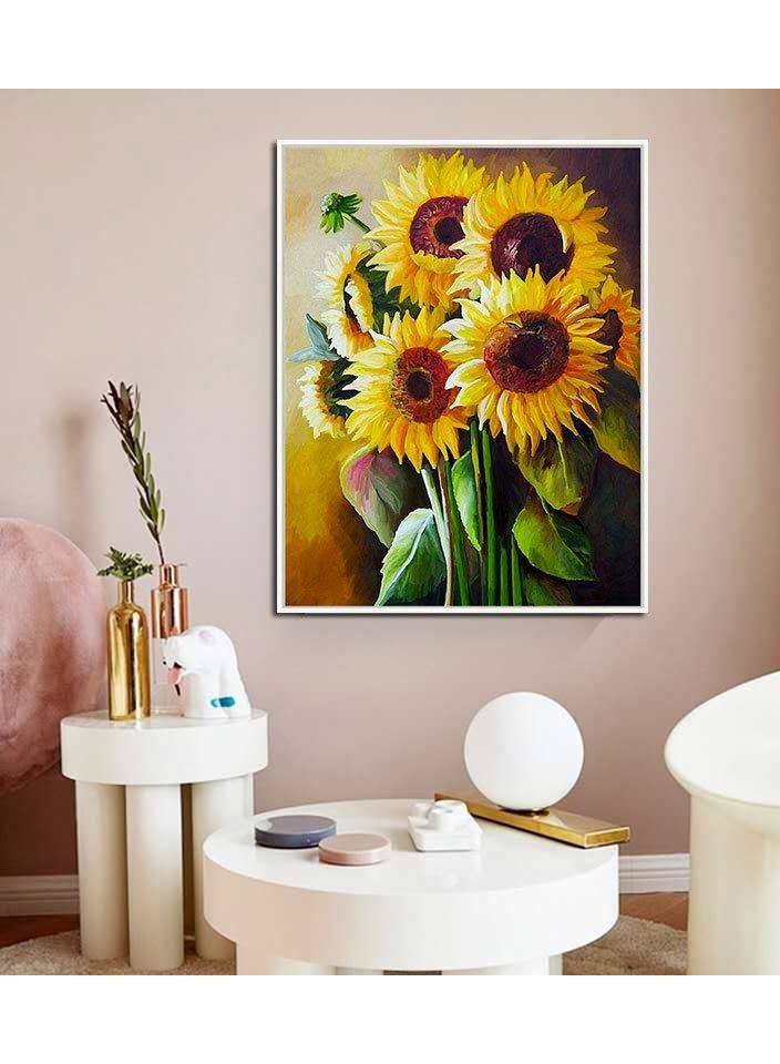 DIY 5D Diamond Painting Kits for Adults Kids Full Drill Round Crystal Rhinestone Gem Dimond Art Begginner Perfect Home Wall Decor Sunflowers - Image 5