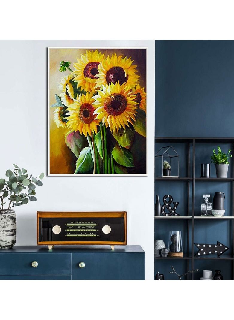 DIY 5D Diamond Painting Kits for Adults Kids Full Drill Round Crystal Rhinestone Gem Dimond Art Begginner Perfect Home Wall Decor Sunflowers - Image 2