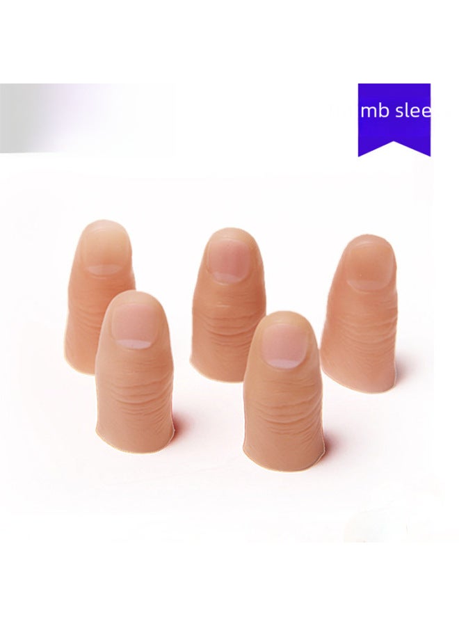 Thumb Cover Scarf Disappearing Finger Sleeve False Finger White Paper Coin Magic Close-up Magic Toy-Color:Index Finger, Middle Finger, Ring Finger (hard)  - Image 2