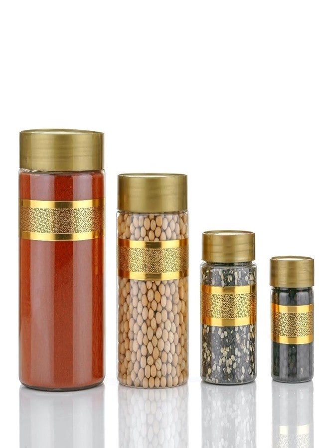 Premium Gold Finish Stackable Plastic Spice Jar Set with Airtight Lids, Modular Kitchen Storage Containers for Masala, Dry Fruits, Pulses & Snacks, Luxury Organizer Set (24) - Image 3