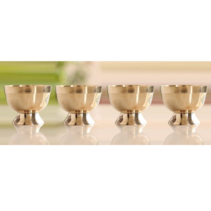 INDIAN ART VILLA Bronze Shine Finish Ice Cream Bowl with Bronze Bottom, 200 ml (Pack of 4) - Image 3