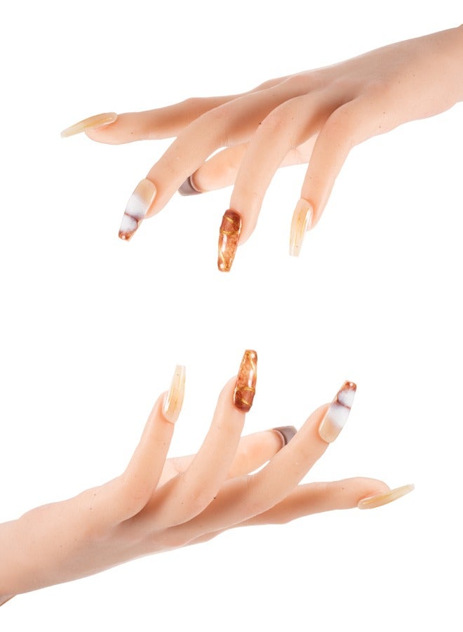 Nails lamp UV led professional,Handmade Fake Nail,Manicure Sets,Nail KitPress on Nails for Make up Gifts,Stick On Nails French Tip,Fake Nails for Women (Desert Light) - Image 3