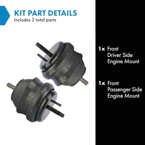 TRQ Front Engine Mount Set Compatible with 2003-2014 Cadillac CTS 2004-2009 SRX 2005-2011 STS - Image 2