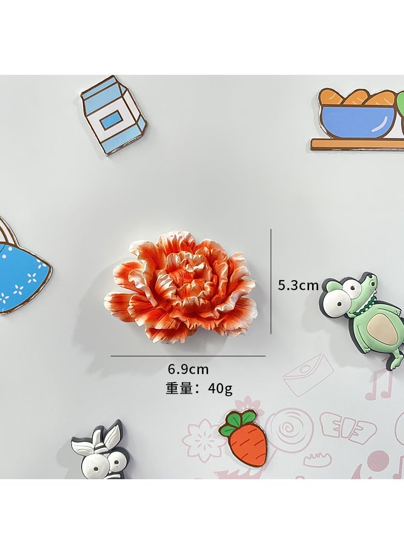 بيوينتي Tulip Resin Magnets 3D Cartoon  Decor Peony 