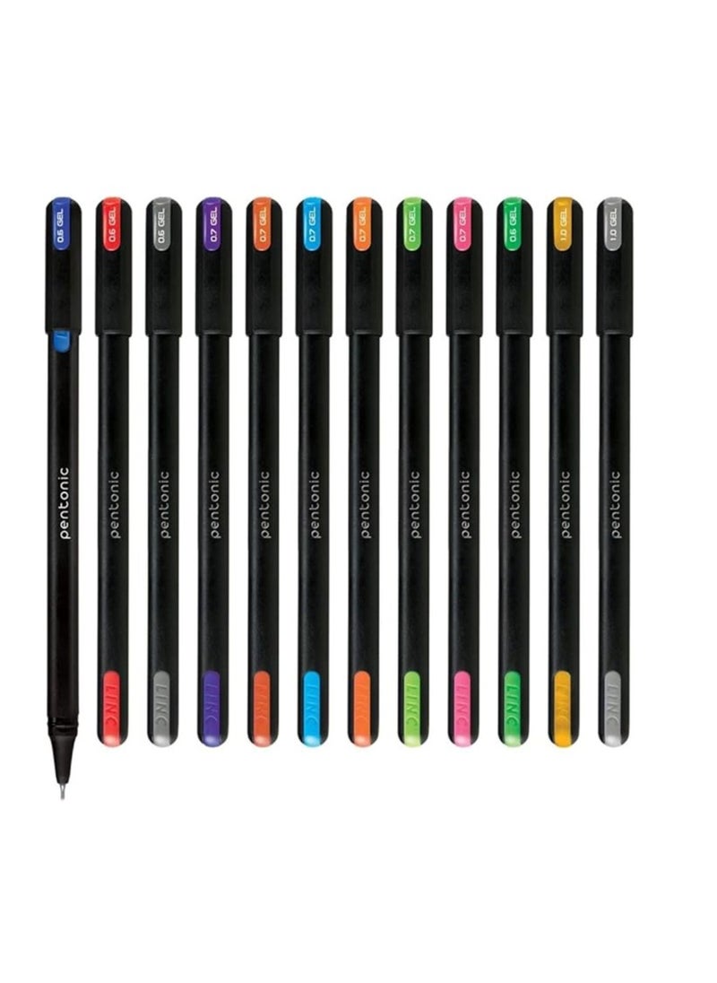 Pentonic Pentonic Gel Pen With Hard Box Case | 0.6 mm-1.0 mm | Waterproof Gel Ink, Sleek Matt Finish Body | Comfortable Grip For Effortless Writing Experience | Multicolor Ink, Black Body, Pack Of 10 Pens  - Image 3