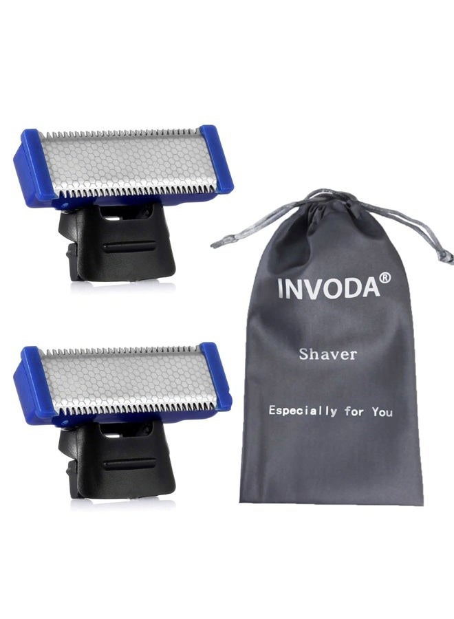 INVODA 2PCS Shaver Replacement Head for Solo Rechargeable Full Body Hair Trimming Electric Shaver Replacement Cutter Head Solo Blades (2PCS + Storage Bag) - Image 1