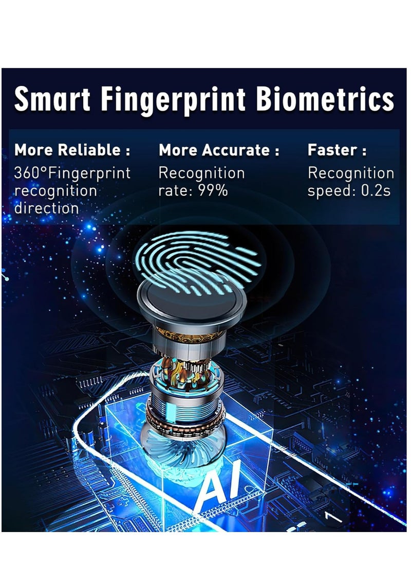 TRASSLE Fingerprint Door Lock Keyless Entry Door Smart Lock with Bluetooth Touchscreen Keypad Deadbolt Lock APP Control with Backup Key Biometric Smart Lock for Home Hotel Office Apartment Bedroom  - Image 3