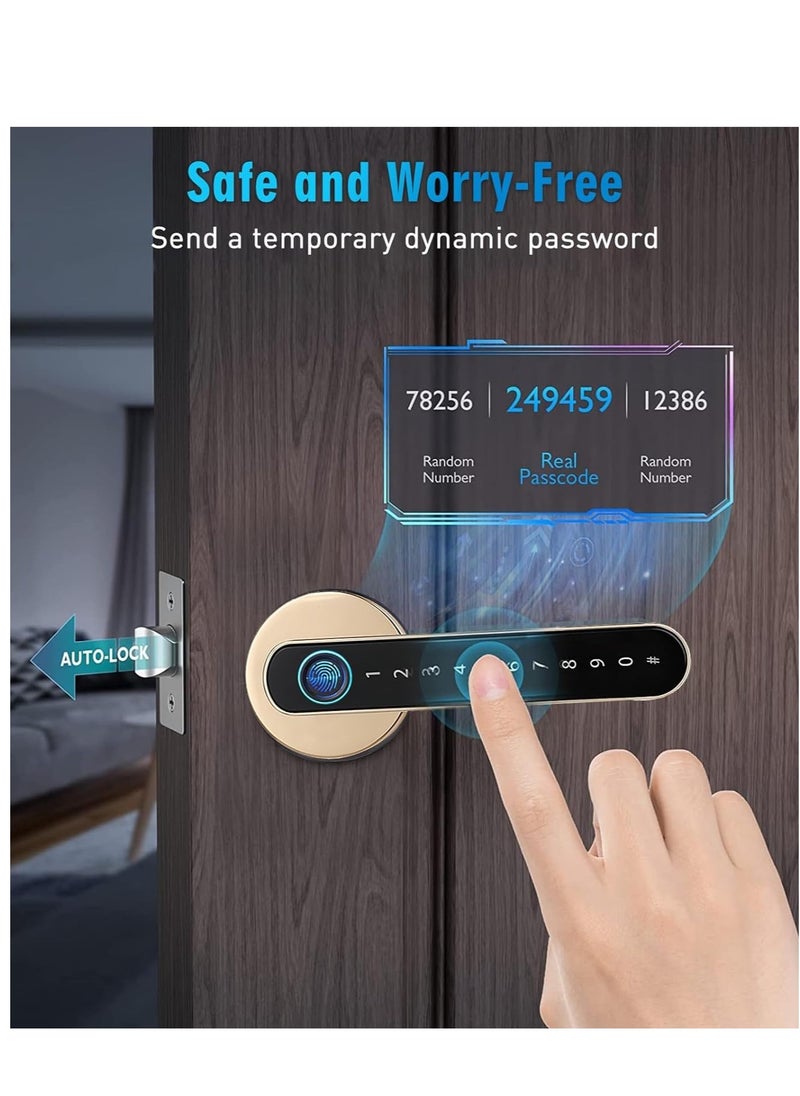 TRASSLE Fingerprint Door Lock Keyless Entry Door Smart Lock with Bluetooth Touchscreen Keypad Deadbolt Lock APP Control with Backup Key Biometric Smart Lock for Home Hotel Office Apartment Bedroom  - Image 5