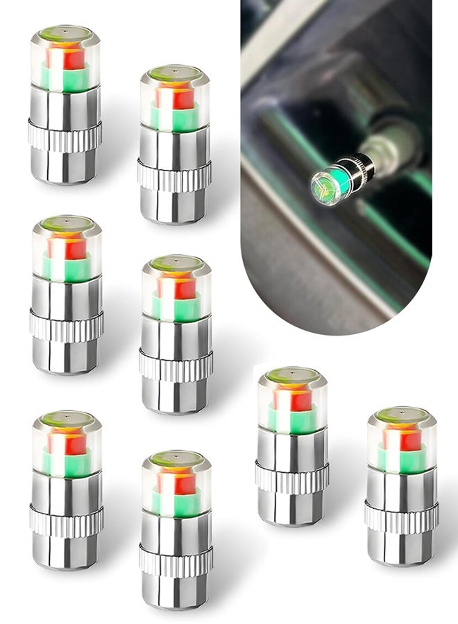 12PCS Universal Car Tire Pressure Monitor Valve Stem Caps Sensor Indicator, 3 Colors Alarm Tire Indicator, Universal Valve Stem Caps for Cars, for SUVs, Trucks - Image 1