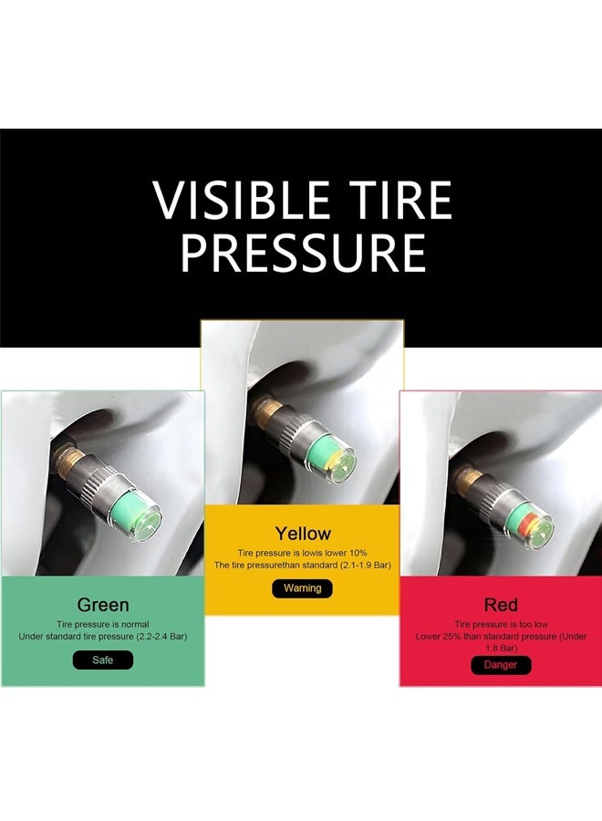 12PCS Universal Car Tire Pressure Monitor Valve Stem Caps Sensor Indicator, 3 Colors Alarm Tire Indicator, Universal Valve Stem Caps for Cars, for SUVs, Trucks - Image 3