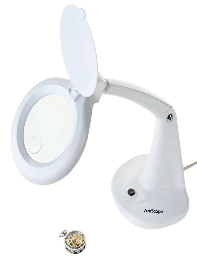 امسكوب AmScope - مصباح تكبير مكتبي قابل للتعديل مزود بـ 40 مصباح LED وعدسة زجاجية 4 بوصة وتكبير 1.75X و 4X - MAGLED-8093-A - Image 5