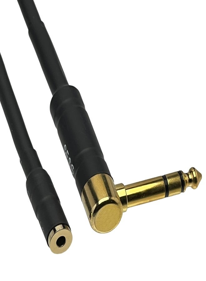 CNCESS CESS-238 Right Angle 1/4 Inch TRS to 3.5mm Right Angle Adapter,6.35mm Male to 3.5mm Female Stereo Headphone Audio Adapter - Image 2