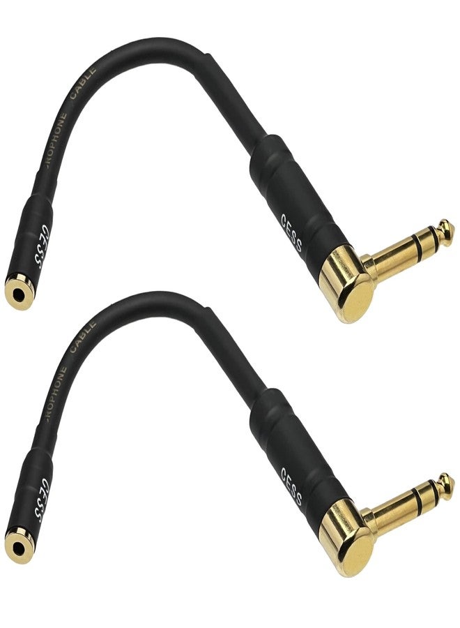 CNCESS CESS-238 Right Angle 1/4 Inch TRS to 3.5mm Right Angle Adapter,6.35mm Male to 3.5mm Female Stereo Headphone Audio Adapter - Image 1